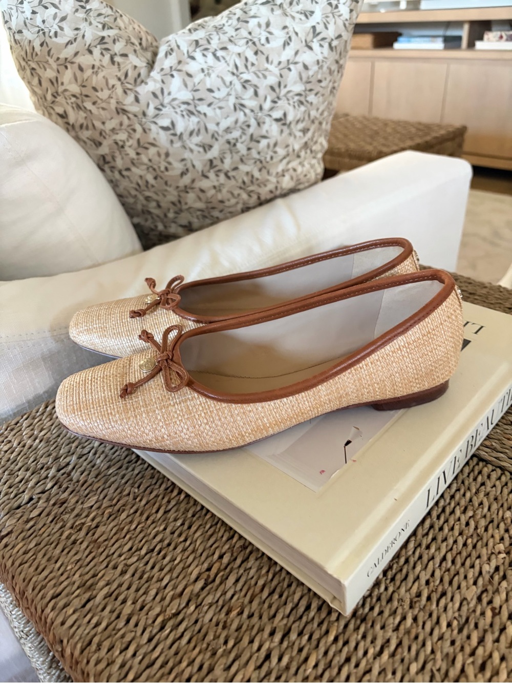 Sam Edelman Meadow Raffia Flats Sz 8 - Picture 5 of 9